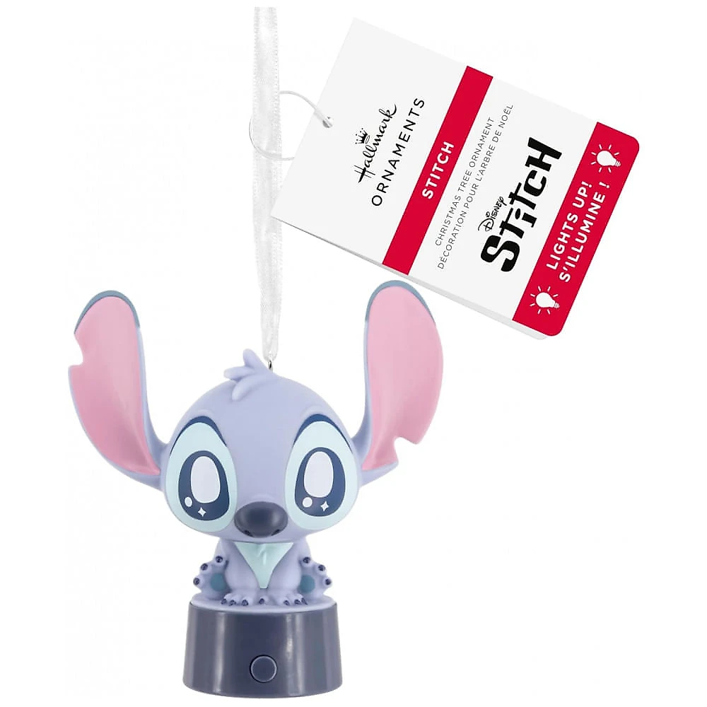 Enfeite Natalino Hallmark Disney Stitch Natalino Azul Fosco, PVC Inquebrável, 9 x 9 x 5,7cm