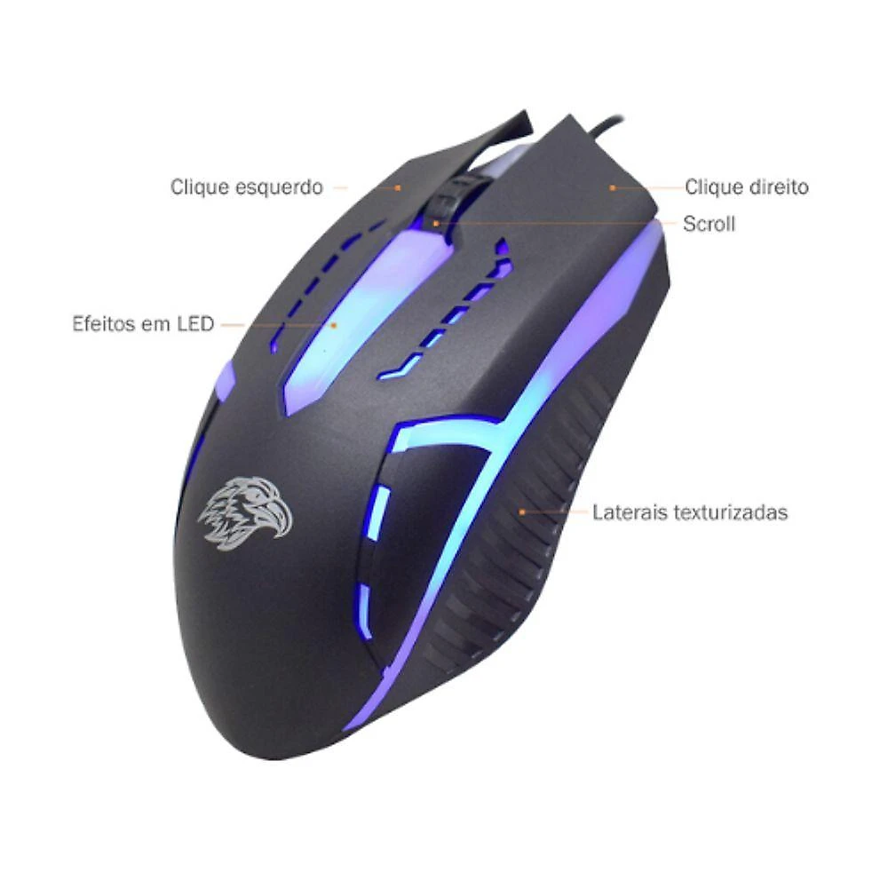 Kit Teclado Gamer K-mex Km52 + Mouse Moa8 + Pad Fx-x2218
