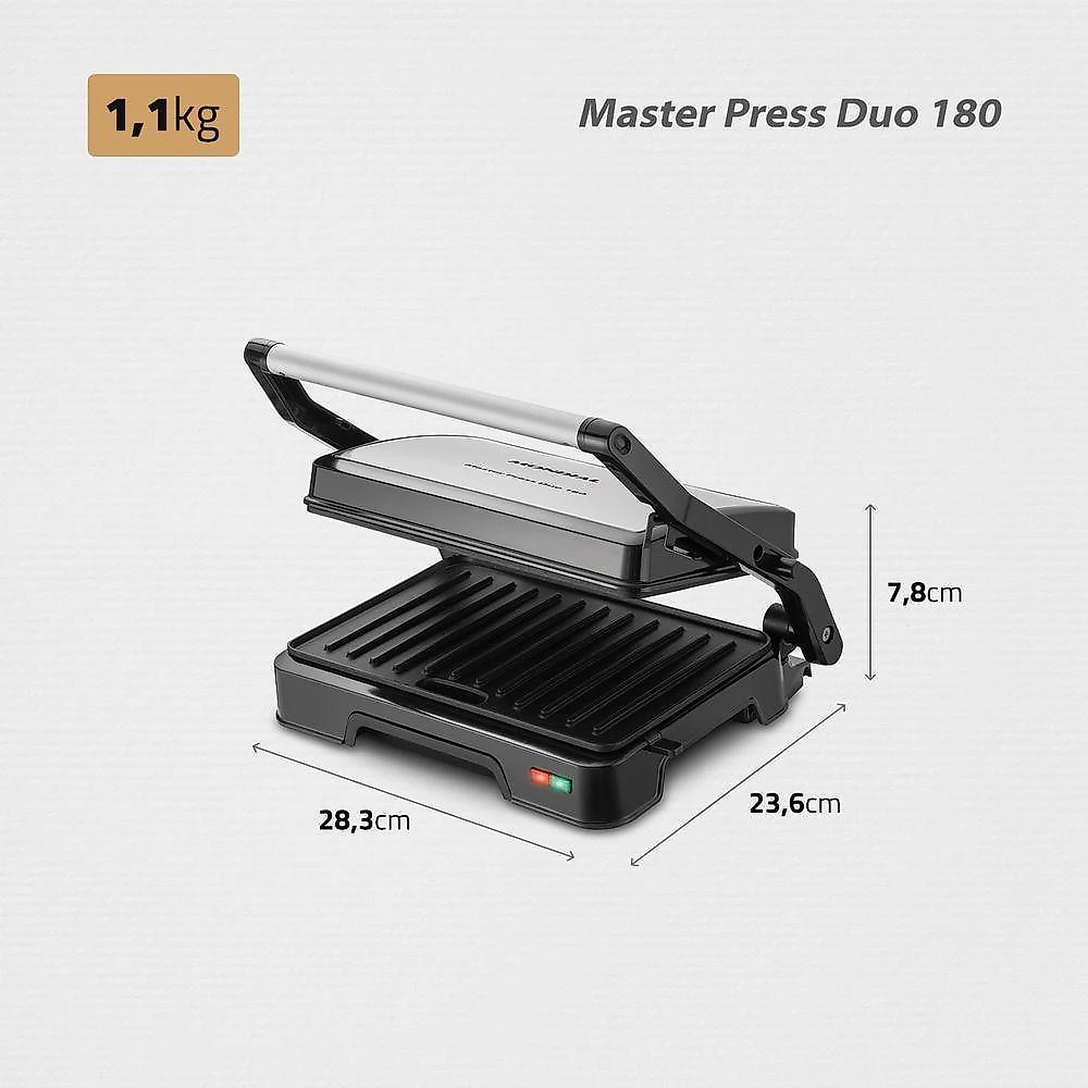 Master Press Duo 180 Mondial Preto/inox Pg-01-180 Press Grill Pg-01-180 127v/60hz