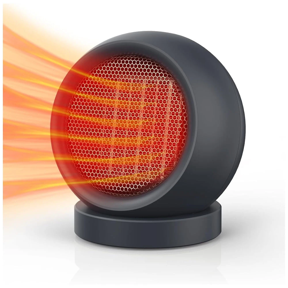 Aquecedor Espacial Portátil, Ventilador de Aquecimento de Alta Potência com Elementos Cerâmicos PTC para Uso Interno - Cinza Escuro,Coolfor