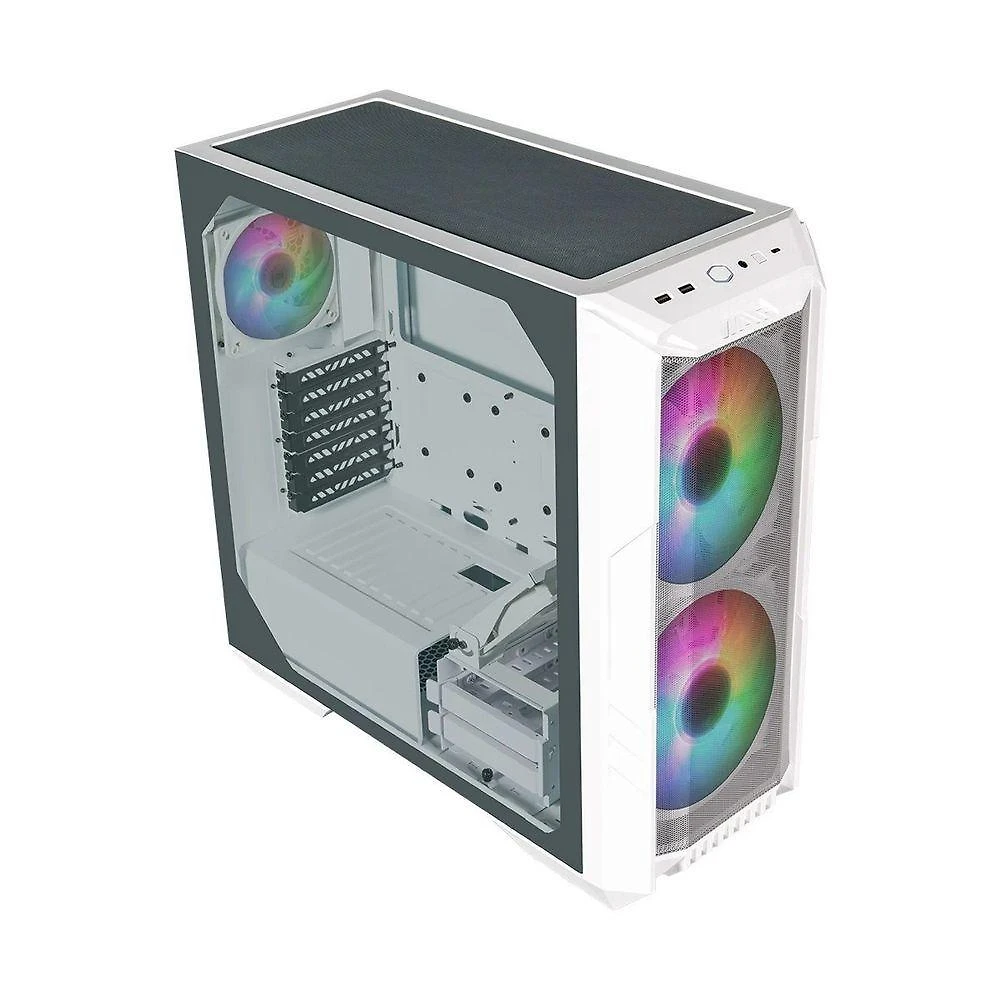 Gabinete Cooler Master Haf500 Vidro Branco 2 Fans Argb
