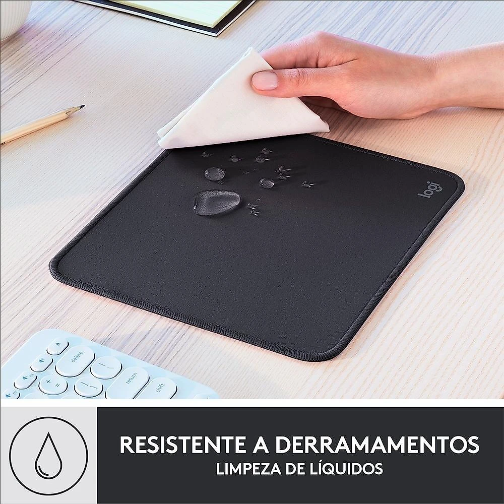 Mousepad Studio Series Logitech Portátil, 230x200mm, Antiderrapante, Resistente a Derramamentos, Grafite - 956-000035