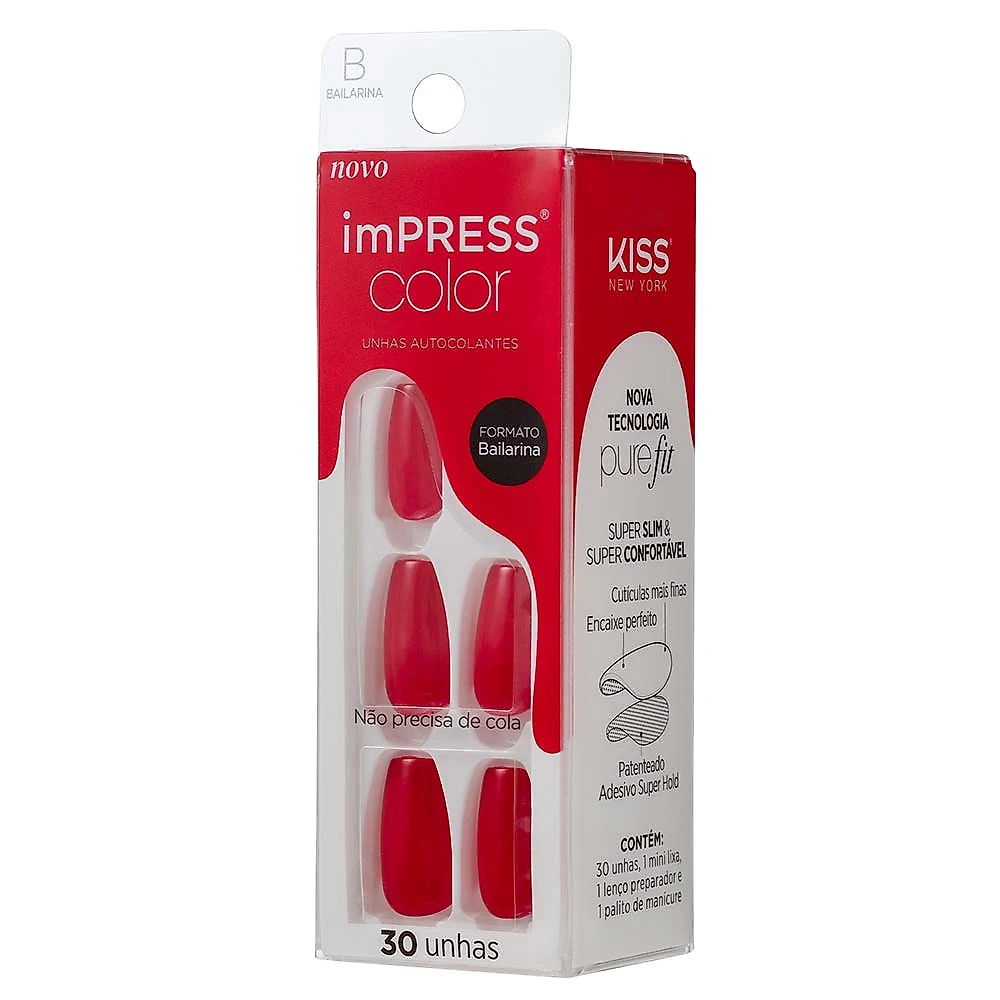 Unhas Postiças Autocolantes imPRESS Color - Bailarina Beet Snacks