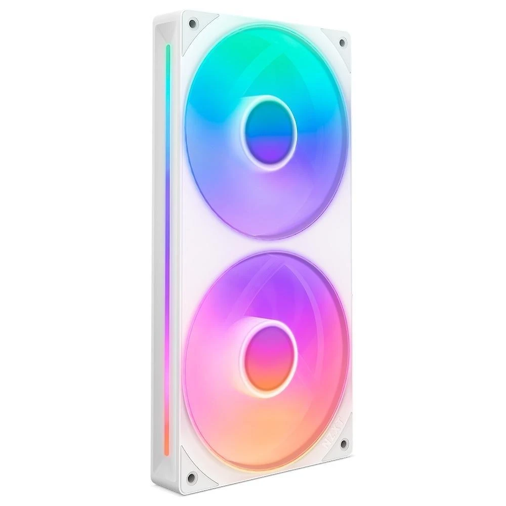 Ventoinha NZXT Single-frame F Series, LED RGB Core, 240mm, 2x 120mm, Branco - RF-U24HF-W1