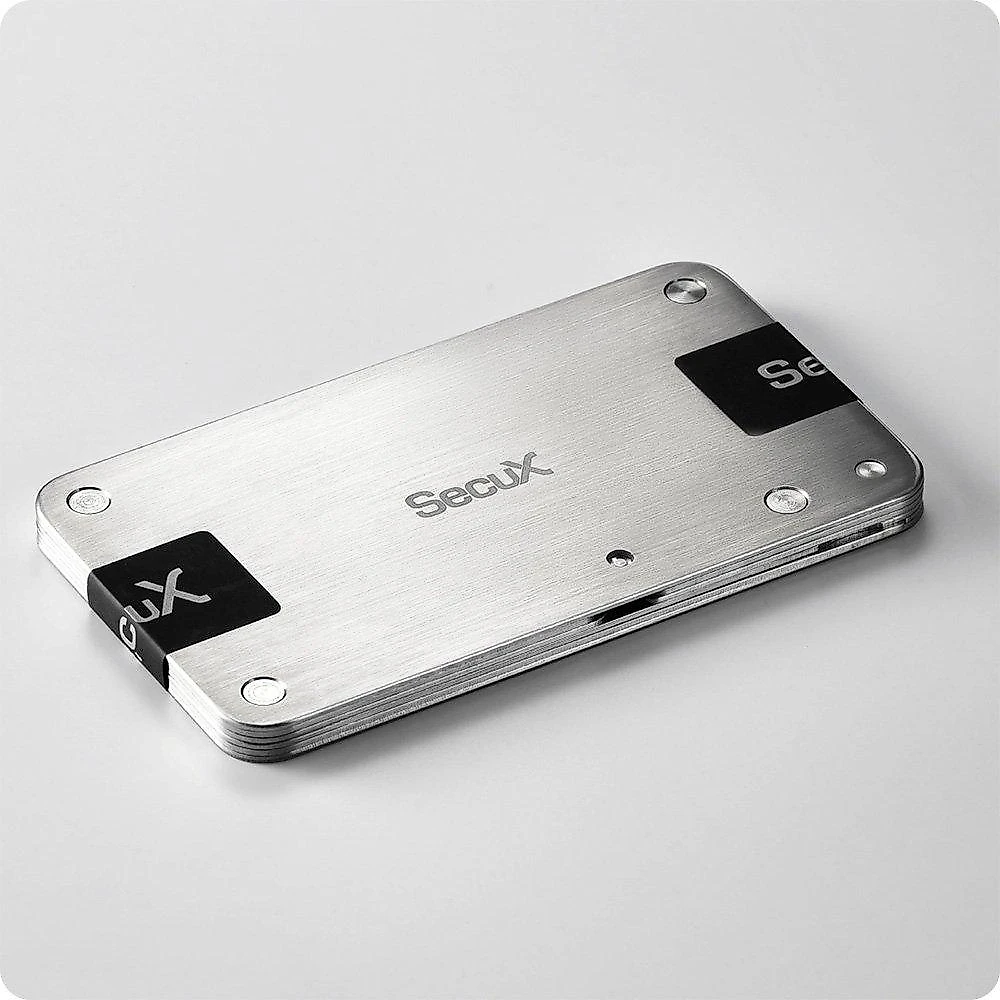 Placa de Recuperação SecuX X-SEED PRO, Alumínio Aeroespacial, Backup de 3x24 Palavras, Resistente a Fogo e Água, Prata - 98-100-000301