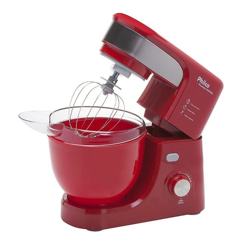 Batedeira Planetária Philco PHP500V 5L 500W 6 Velocidades Preta 110V