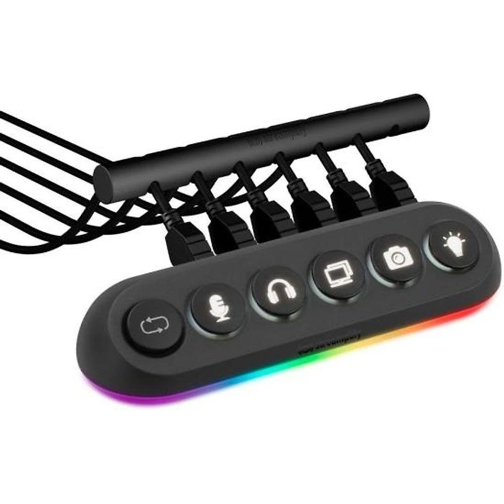 Hub USB Deck 5 5 Entradas USB 3.0 com Botões Individuais e Iluminação RGB Preto Streamplify