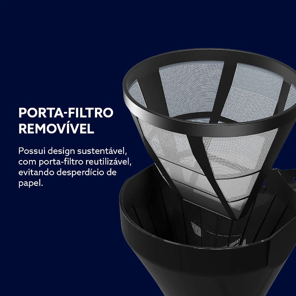 Cafeteira Programável 1,2 Litros com Display Digital 30 Cafés OCAF550 Oster Inox/Preto - 110V