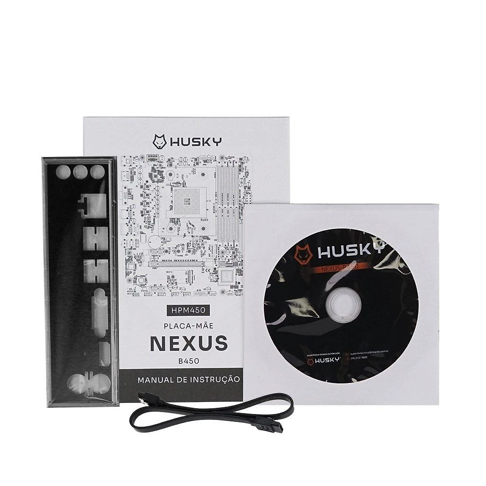 Miniatura Placa-Mãe Husky Nexus B450, M.2 NVMe, DDR4 3200MHz, Ryzen 5000/3000/2000, Micro-ATX, 64GB Dual Channel - HPM450
