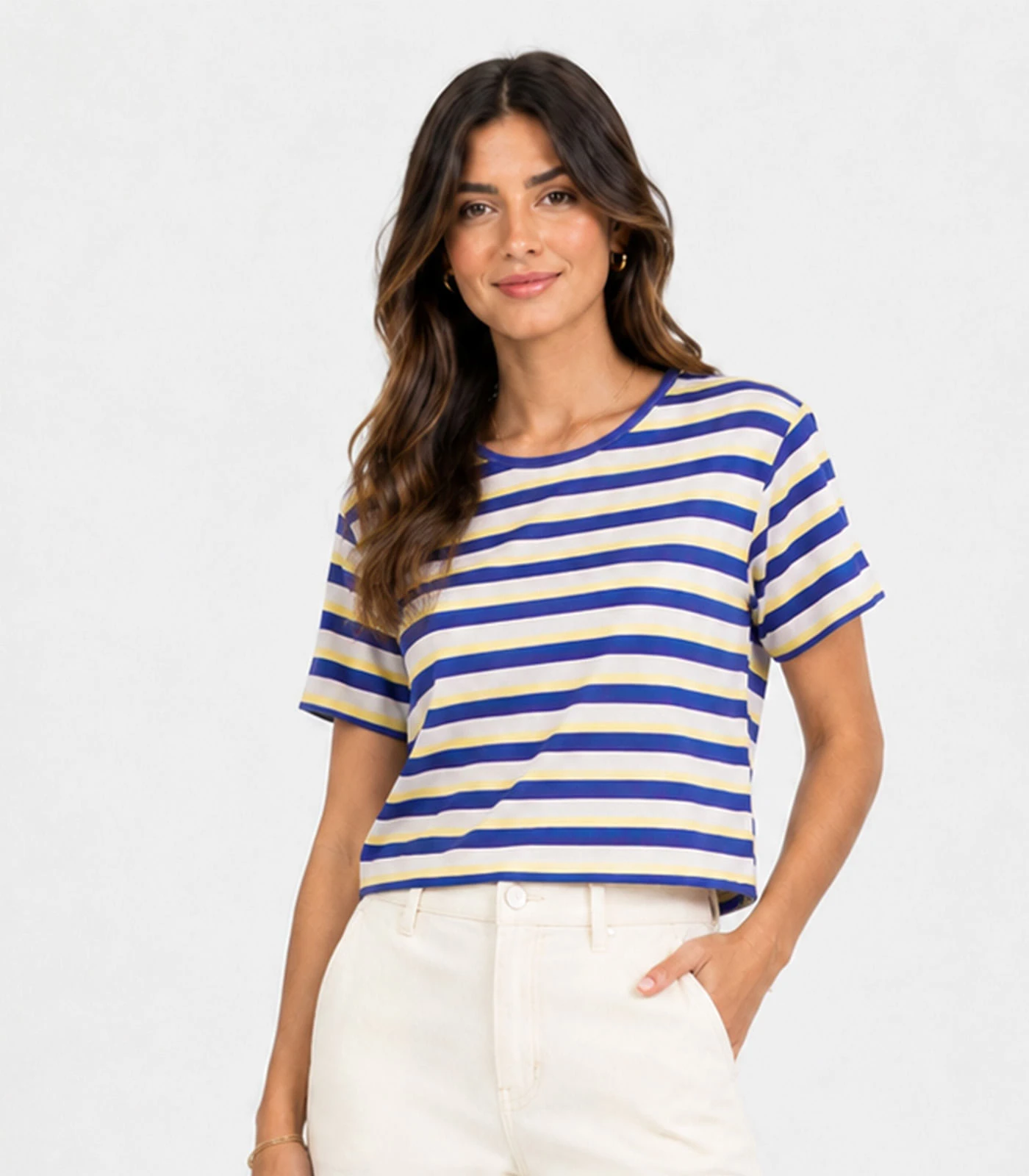 Blusa Feminina Listrada Tecido Praise Infinita Cor Roxo