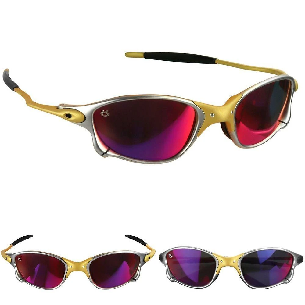 Miniatura Oculos De Sol Mandrake Lupa Juliet Protecao Uv Metal Case Todo Metal Estiloso Roxo Presente Casual