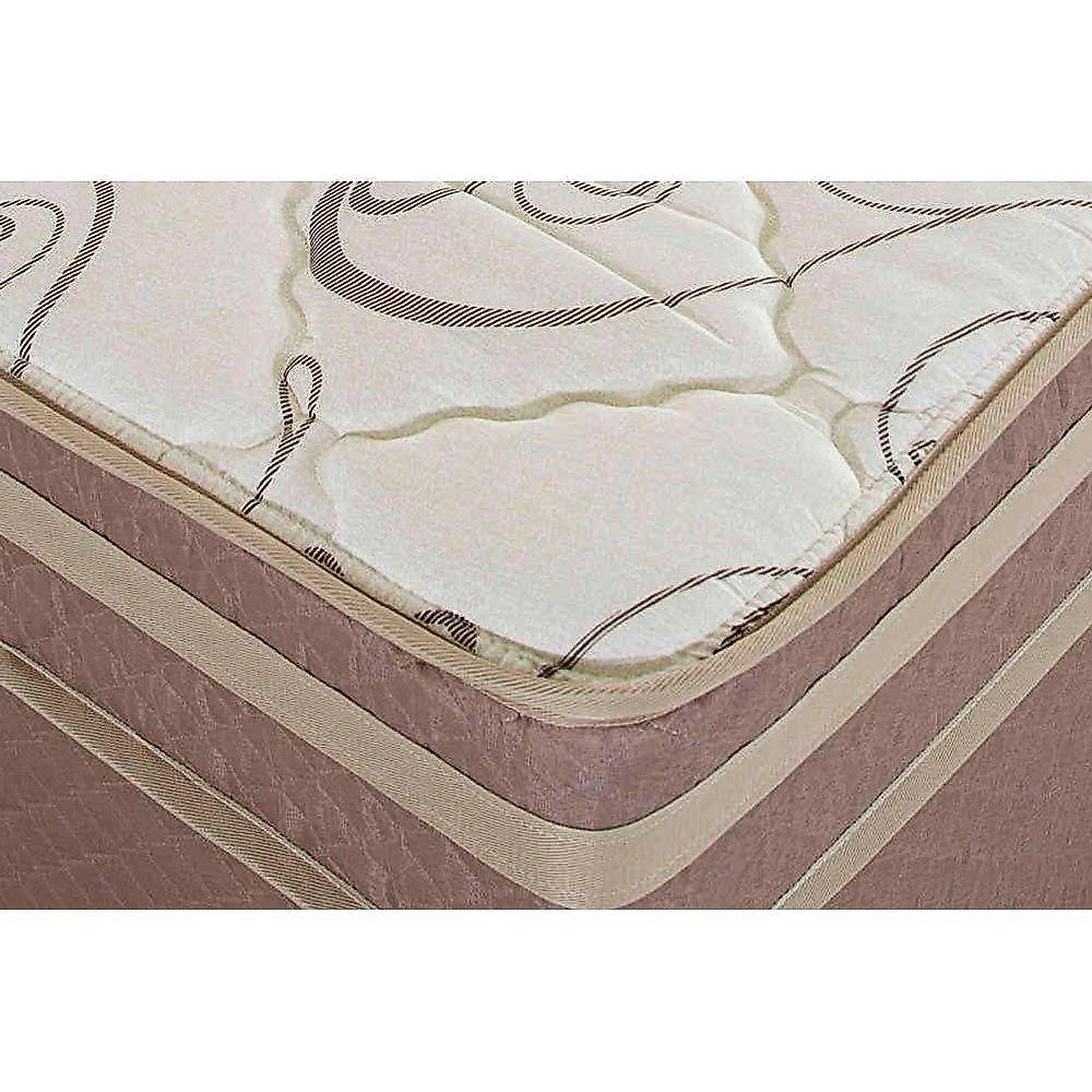 Conjunto Box Queen: Colchão Molas Herval Bonnel Assis + Base Crc Suede Brown (158x198)