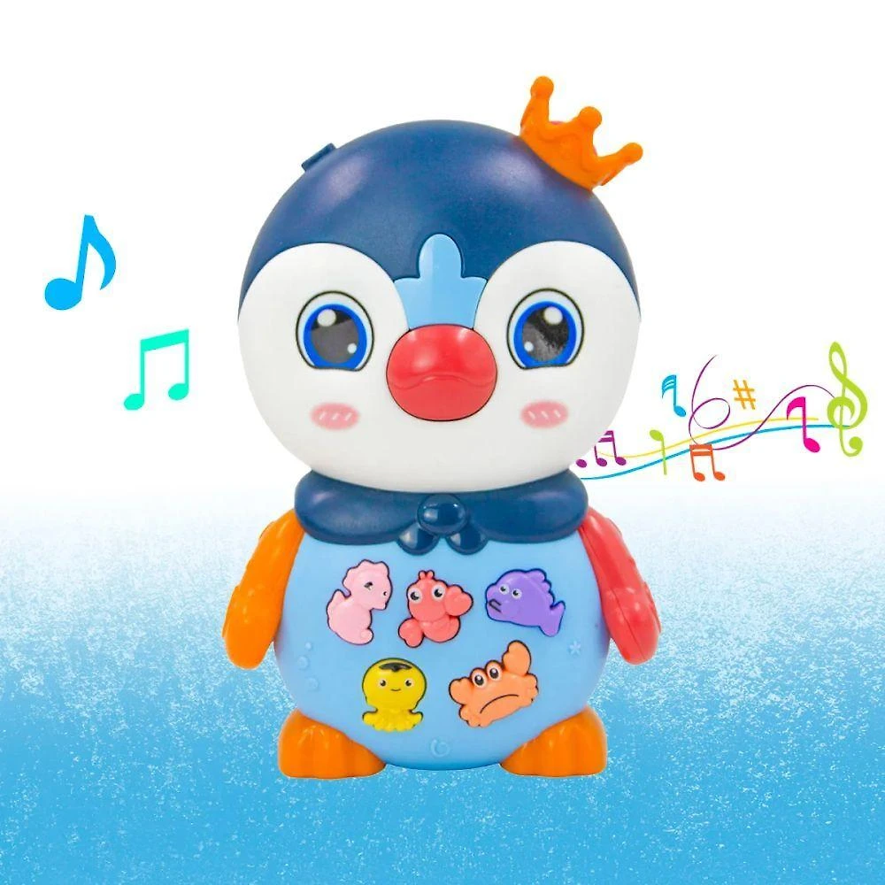 Teclado Piano Musical Bebe Brinquedo Infantil Divertido Som Pinguim - Brinquedo Divertido E Educativo Azul