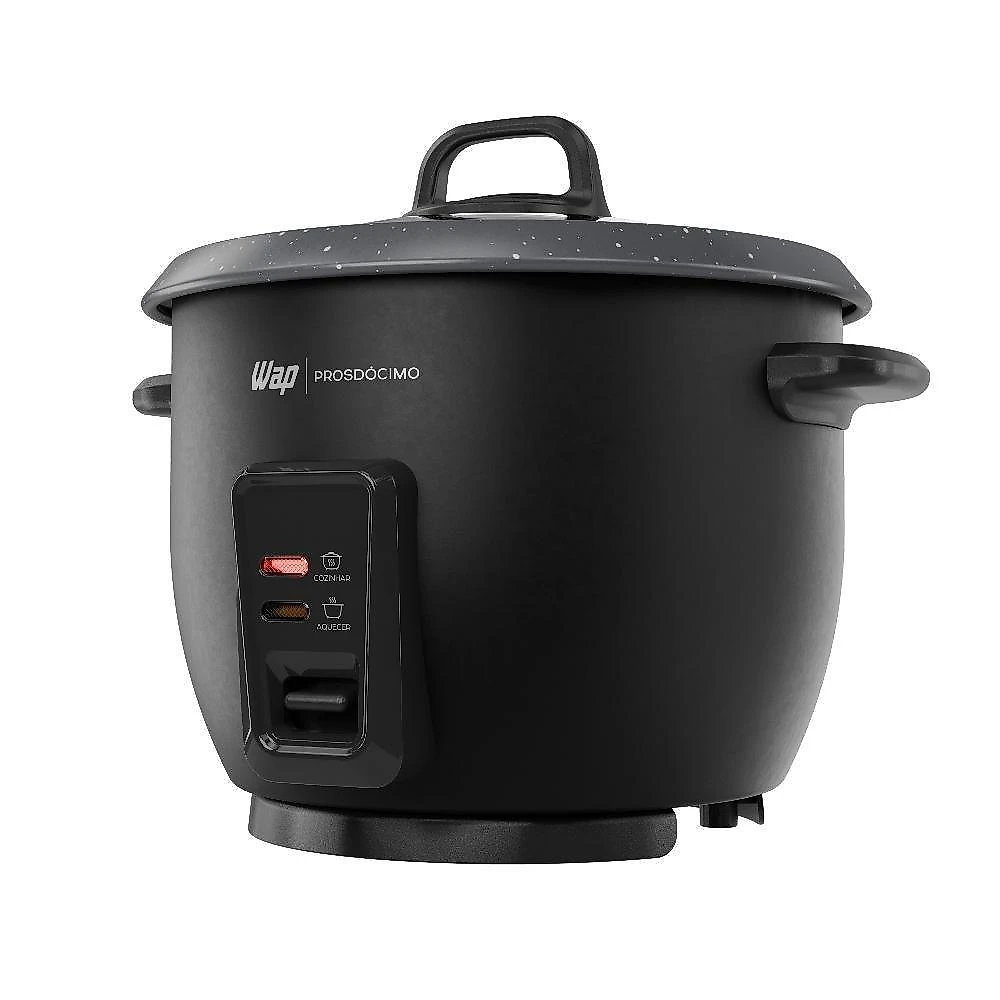 Panela de Arroz Elétrica de Arroz WAP WRC1000 1L 400W com Cesto Vapor Preto 220V