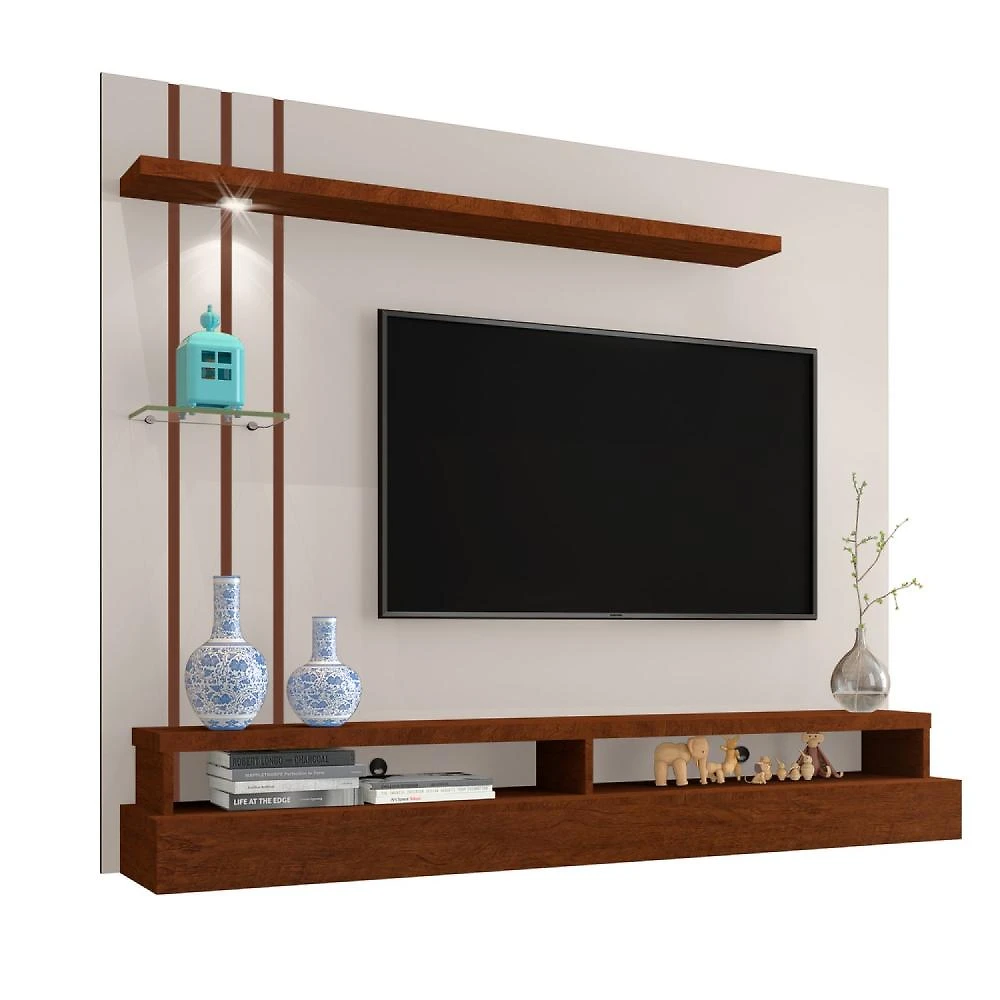 Miniatura Painel TV Eros Carmolar Off White/Canela