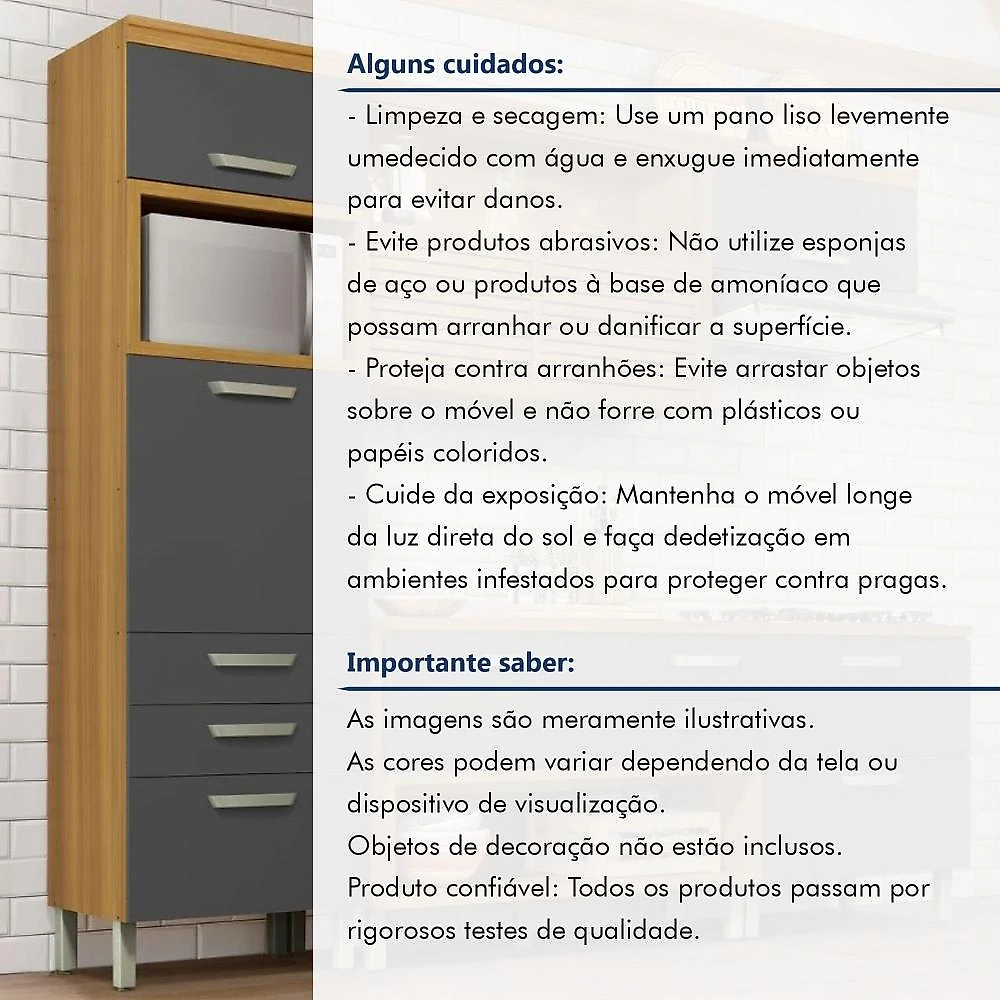 Paneleiro 2 Portas 3 Gavetas Princesa 100% Mdf Paneleiro 2 Portas 3 Gavetas Princesa Nesher 100% MDF Freijó/Grafite