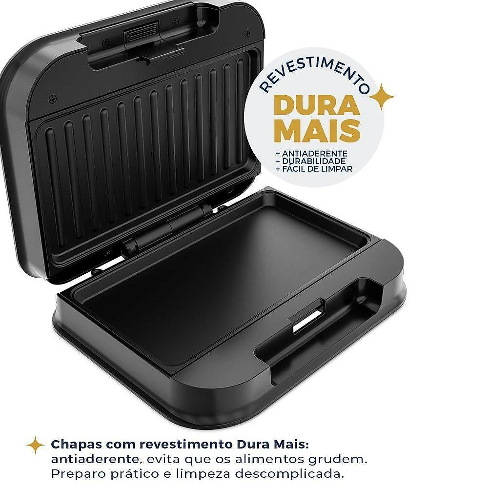 Sanduicheira E Grill Britânia Inox 2 Em 1 750W BGR25B 110V