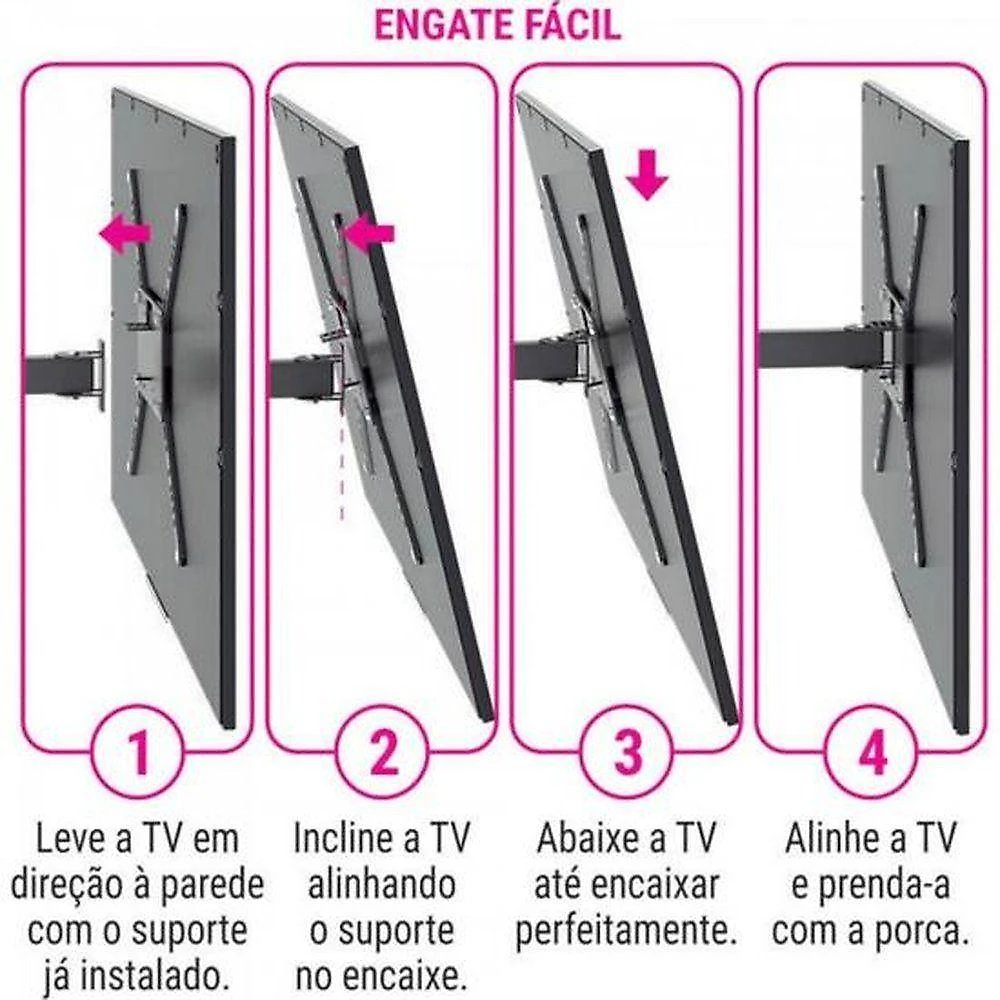 Suporte Articulado Para Tv 19"-56" Preto Stpa50 Multivisão