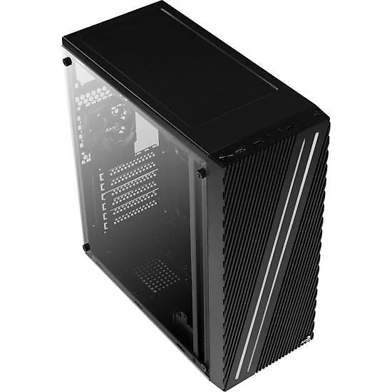 Gabinete gamer aerocool streak preto rgb lateral acrílico
