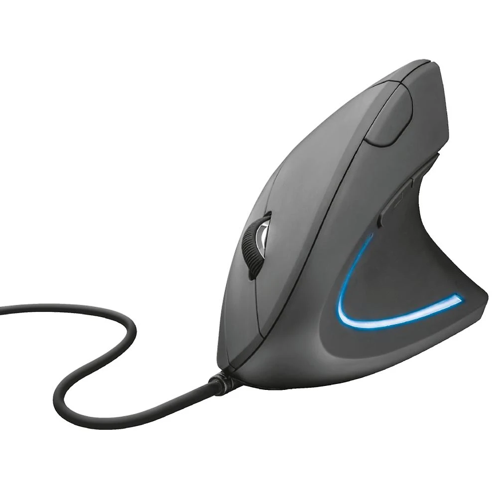 Miniatura Mouse Trust Vertical Ergonômico Verto, LED Azul, 6 Botões - 22885