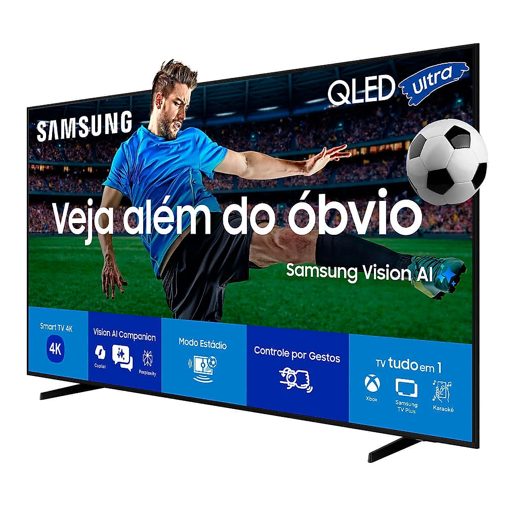 Smart TV Samsung QLED Ultra 4K 98" Polegadas Q7F 2025 com Vision AI, Pontos Quânticos, Xbox Cloud e Alexa Bivolt