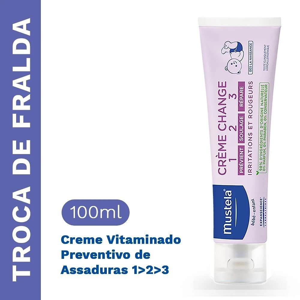 Creme Vitaminado Preventivo Para Assaduras Mustela 123 110g