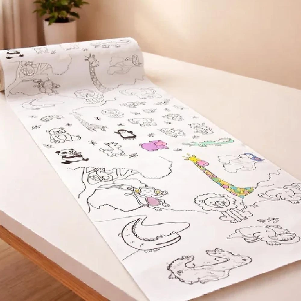 Bobina de Papel Adesivo para Colorir Infantil Yeet Destacável Reposicionável 3m X 30cm