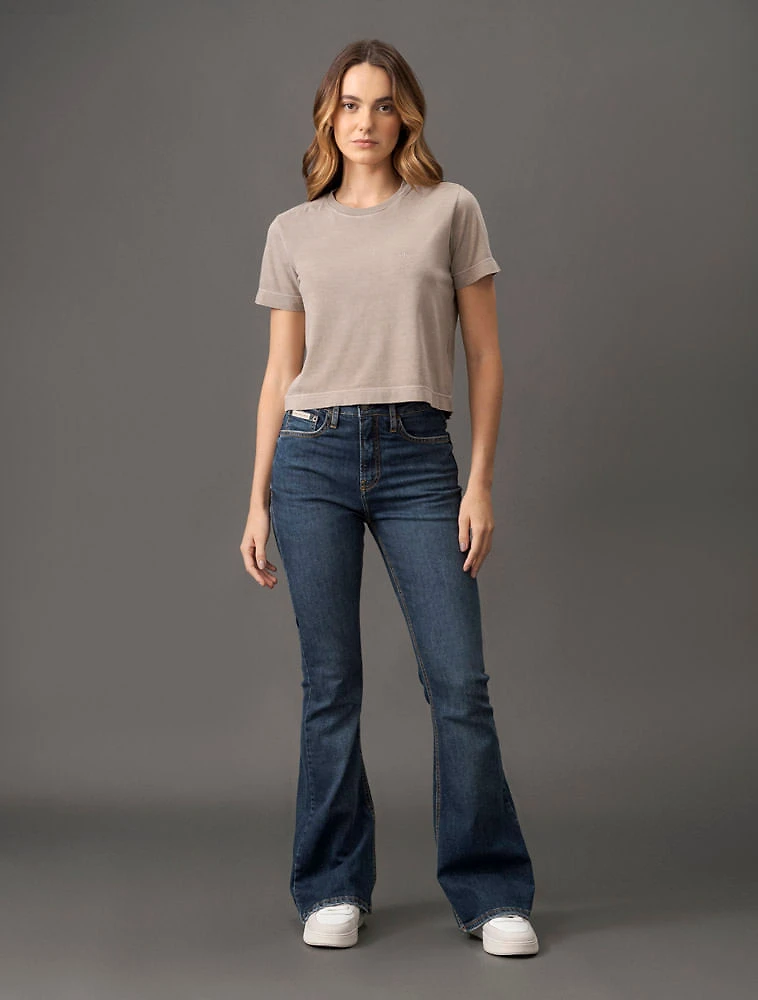Miniatura Calça Jeans Feminina Flare Algodão Regenerativo Calvin Klein Jeans - Marinho Calça Jeans Feminina Flare Algodão Regenerativo Calvin Klein Jeans Marinho 34