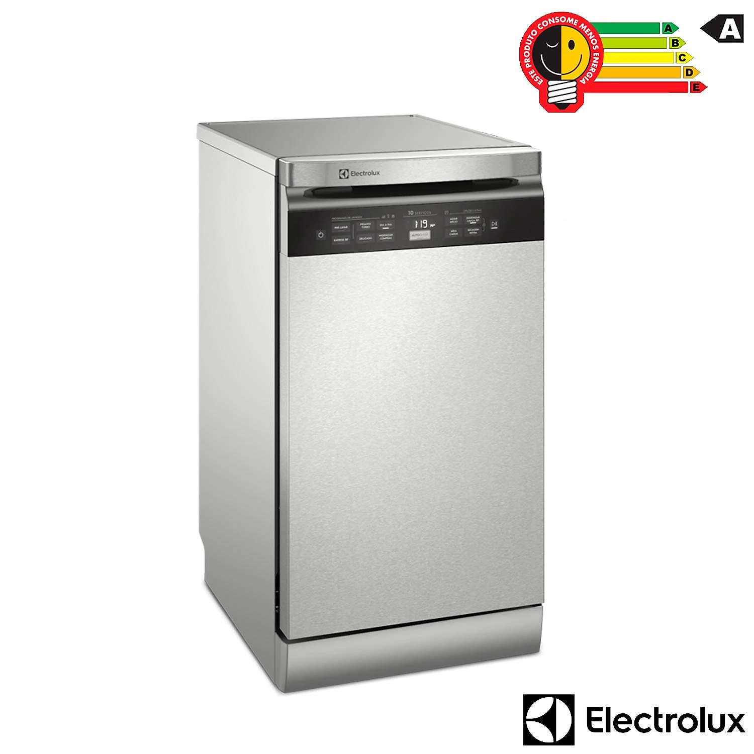 Lava-Louças Electrolux com a porta Inox, 10 Serviços, 07 Programas de Lavagem e Função Higienizar Compras - LL10X 110