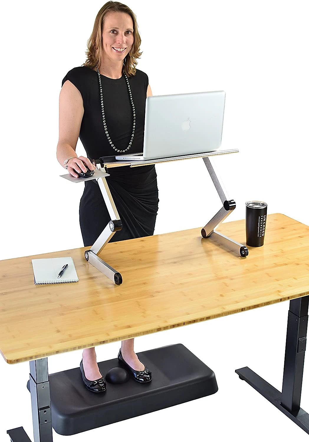 WorkEZ Cool Cooling Laptop Cooling Stand e Lap Desk Tray for Bed Couch com 2 ventiladores 3 portas USB Mouse Pad cinza