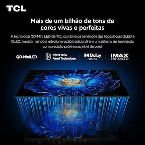 Miniatura Smart TV TCL 50" 4K QD-Mini Led 50C6KS 60Hz com Sistema Operacional Google TV