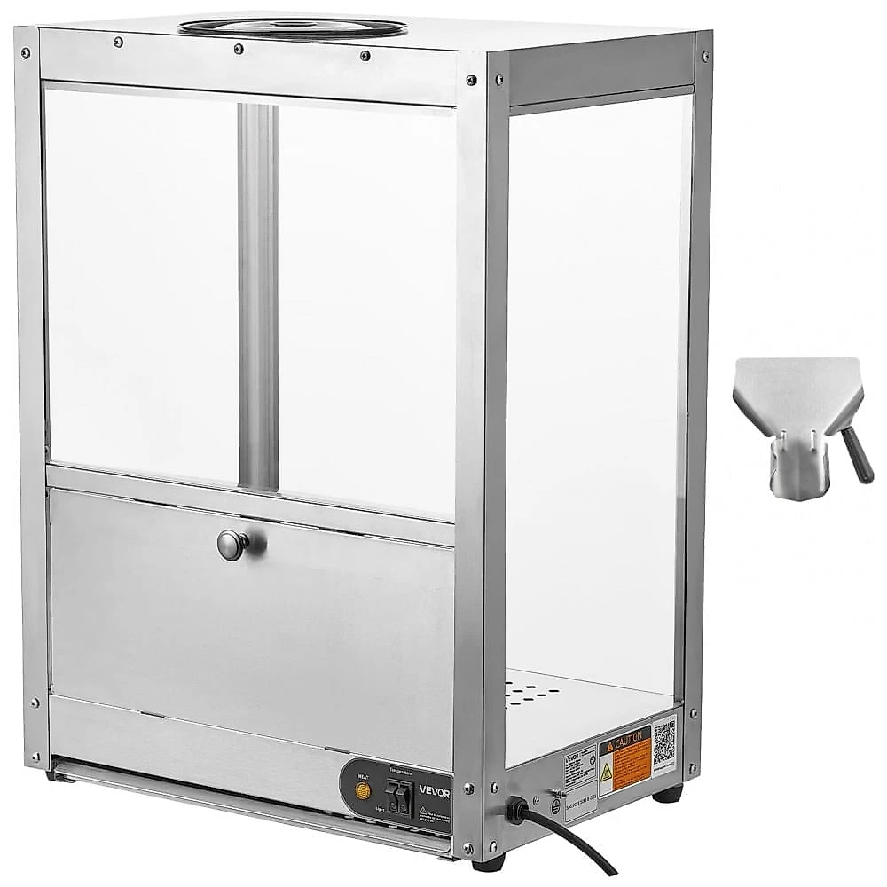 Aquecedor de Nachos VEVOR NB-SPG500 80L Inox Lâmpada de Aquecimento Pipoca Salgadinhos 110V