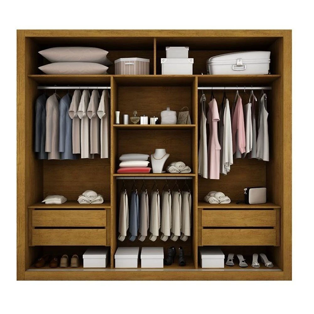 Guarda Roupa Casal Veneza Luxo Com 3 Portas Rufato Imbuia