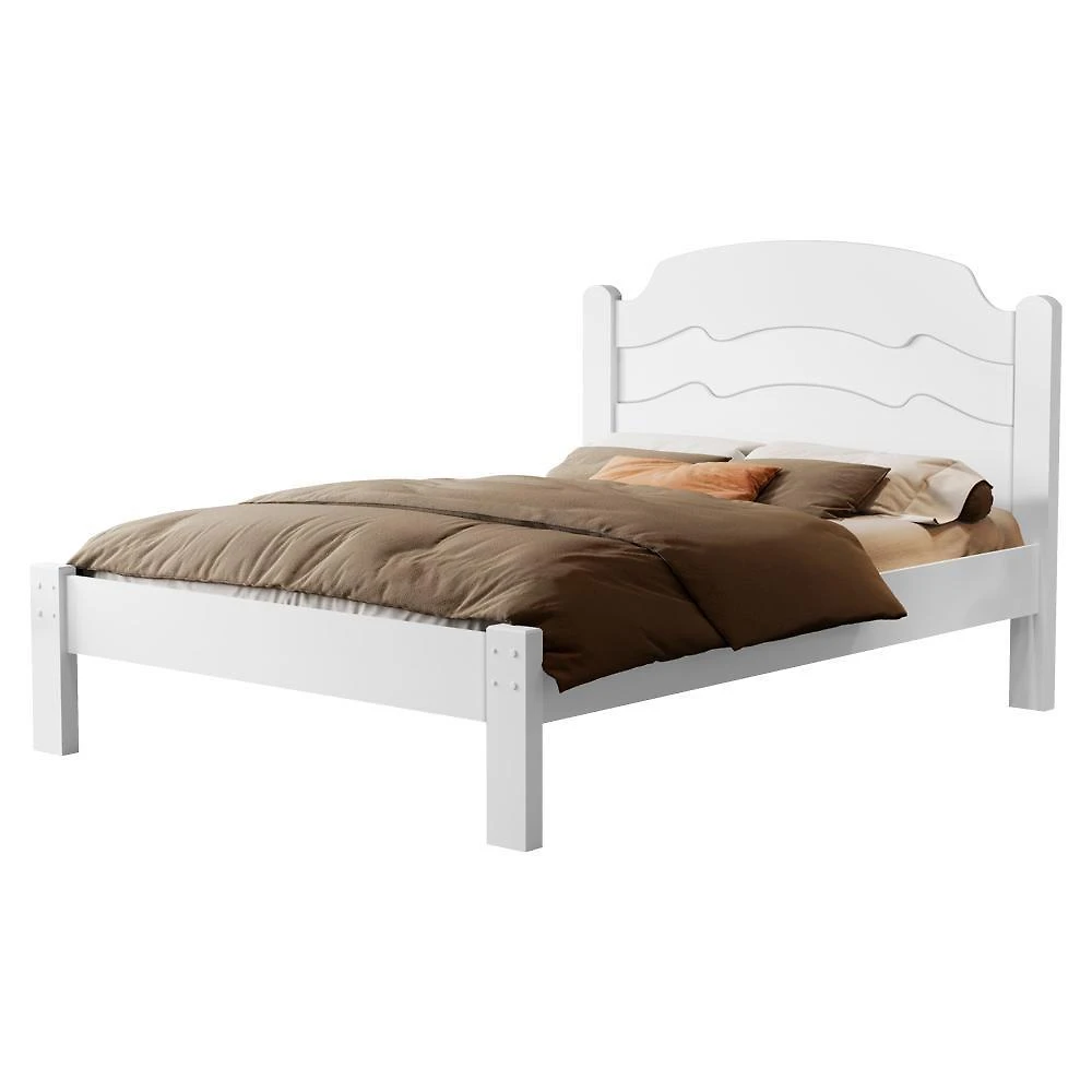 Cama de Casal Iris Flex com Cabeceira Reversível em Mdf Branco Milani Movelaria