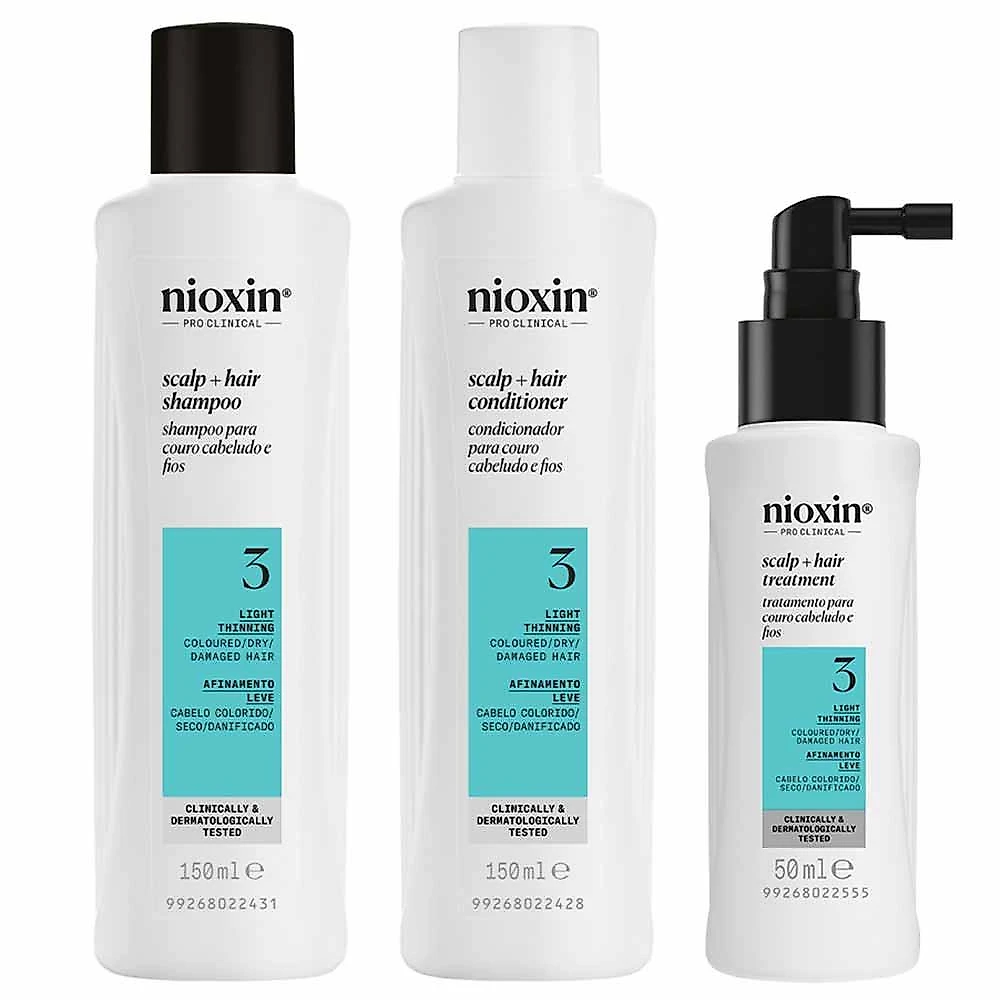 Nioxin system 3 kit - shampoo + condicionador + tratamento