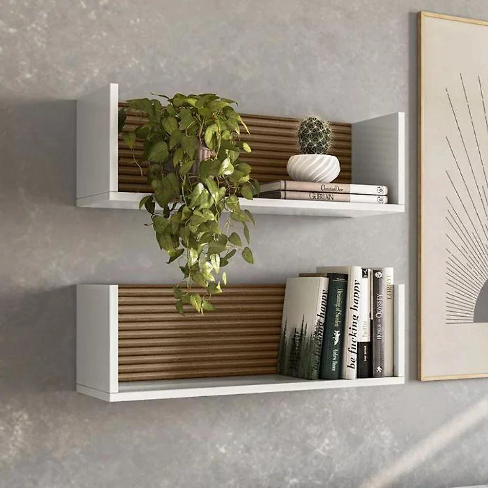 Kit 2 Nichos De Parede 14064 60 Cm Off White Cristal Dmad Off White Cristal