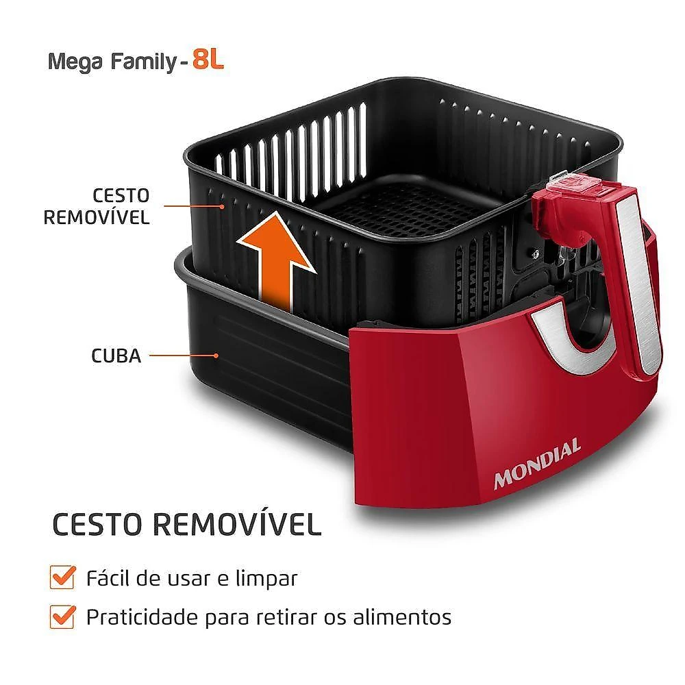 Fritadeira Sem óleo Air Fryer 8 Litros Afn-80-ri Mondial Air Fryer Afn-80-ri 220v/60hz