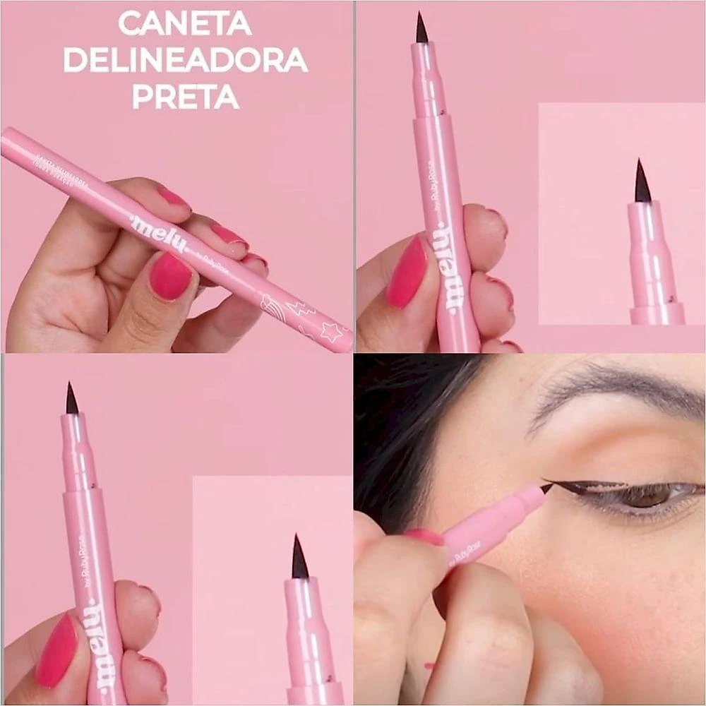Caneta Delineadora Melu RR0942 Longa Duração à Prova d’água Preto Ruby Rose
