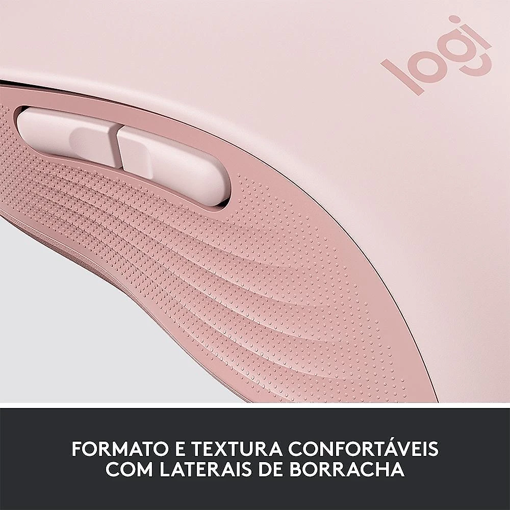 Mouse Sem Fio Logitech Signature M650, 2000 DPI, Compacto, 5 Botões, Silencioso, Bluetooth, USB, Rose - 910-006251