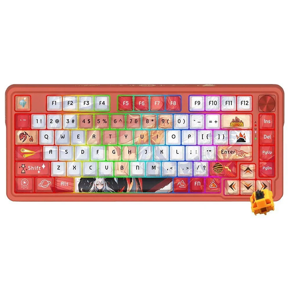 Teclado Gamer Redragon K673AK-RGB-PRO Wireless Switches Mecânicos RGB Inglês Vermelho