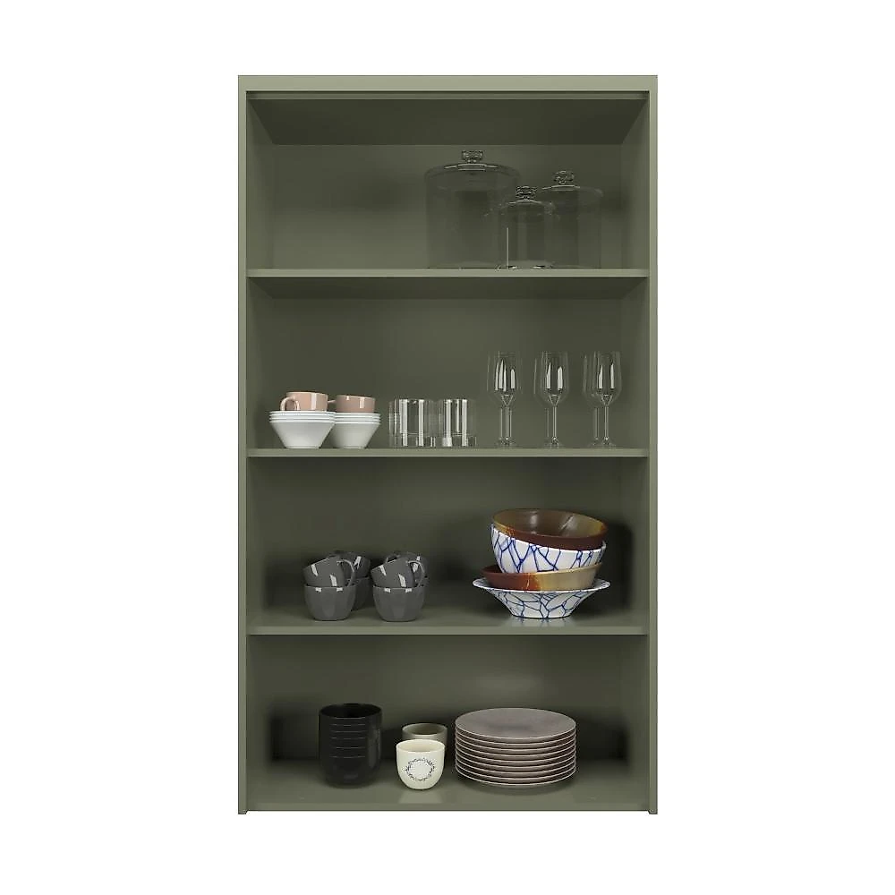 Cristaleira 80cm 2 Portas com Vidro Cozinha Sevilha Verde Hill