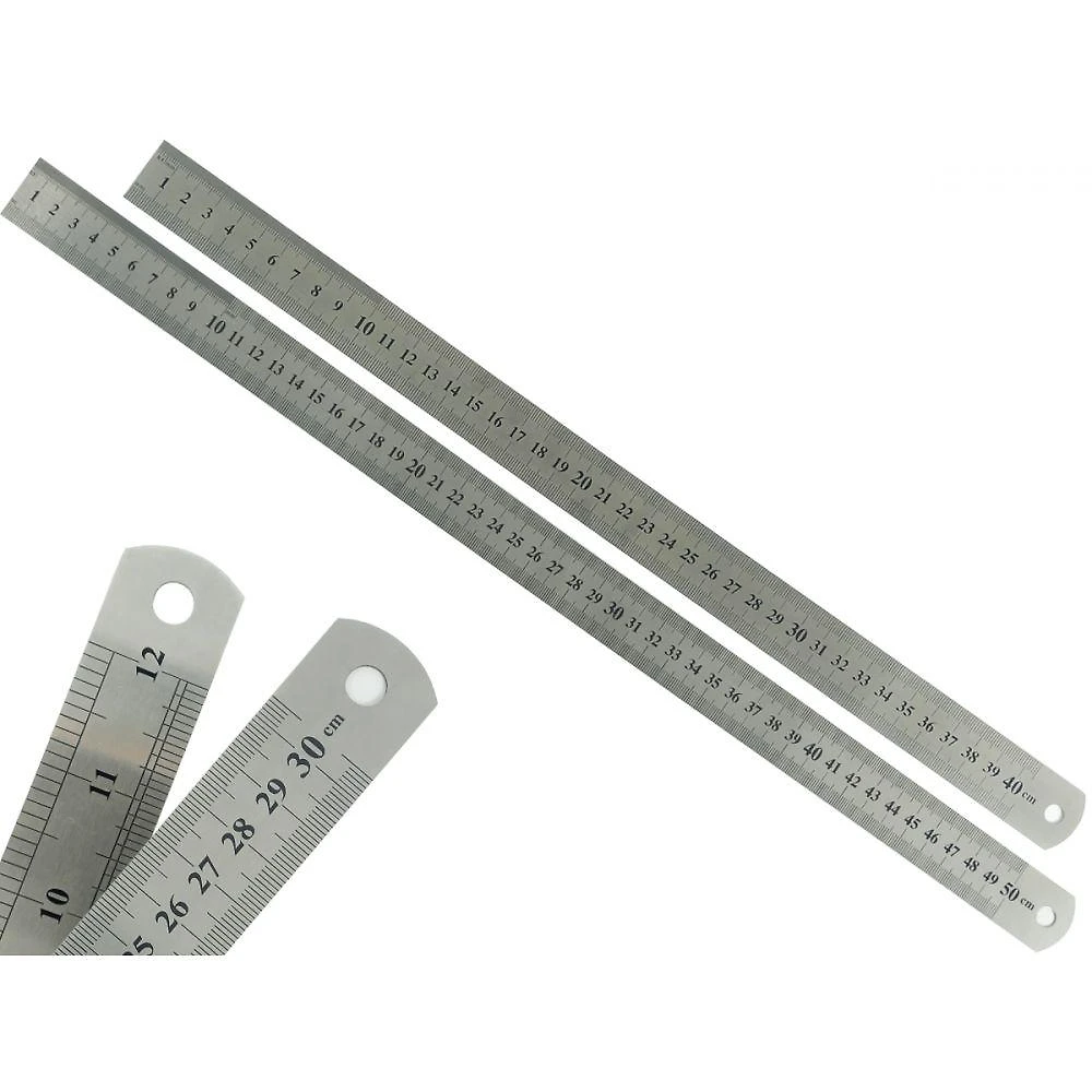 Kit 2 Régua Metal Inoxidável Baixo Relevo 40 e 50cm