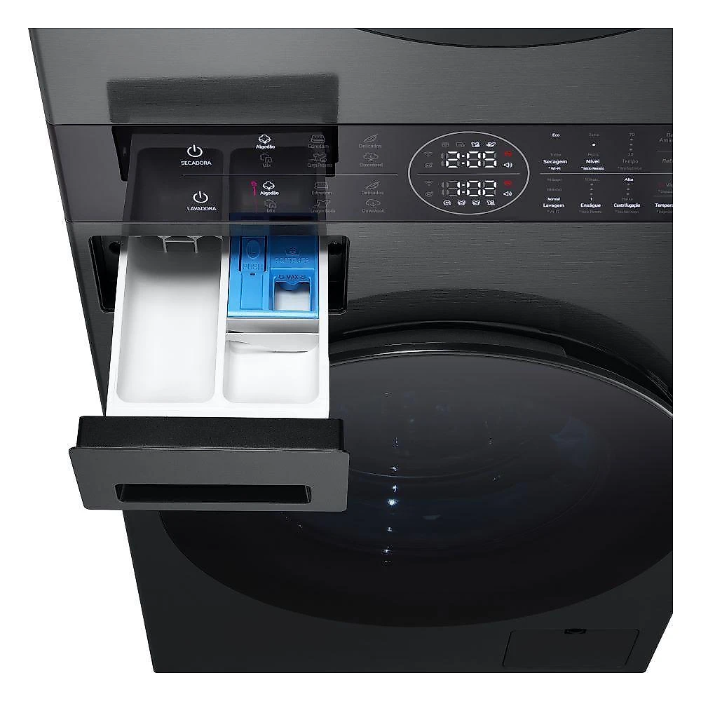 Lava e Seca Torre WashTower 14kg Black Inox 127V