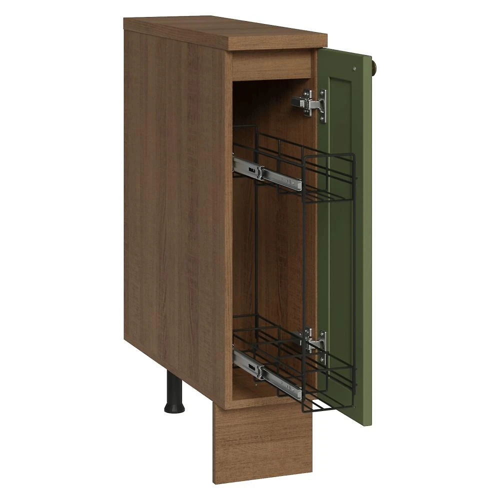 Balcão porta-temperos 20 cm 1 porta rustic/verde vik madesa