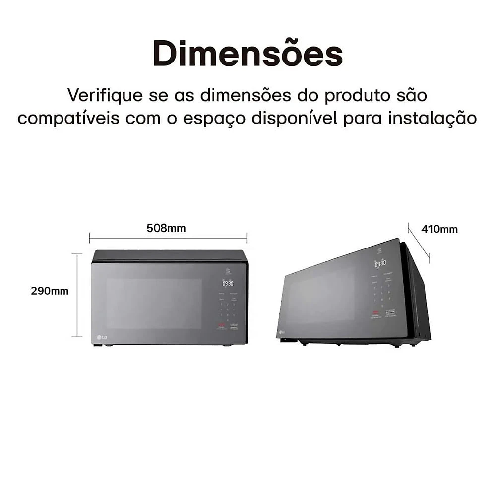 Miniatura Micro-ondas NeoChef LG 30 litros Espelhado Limpa Fácil Preto - 110V