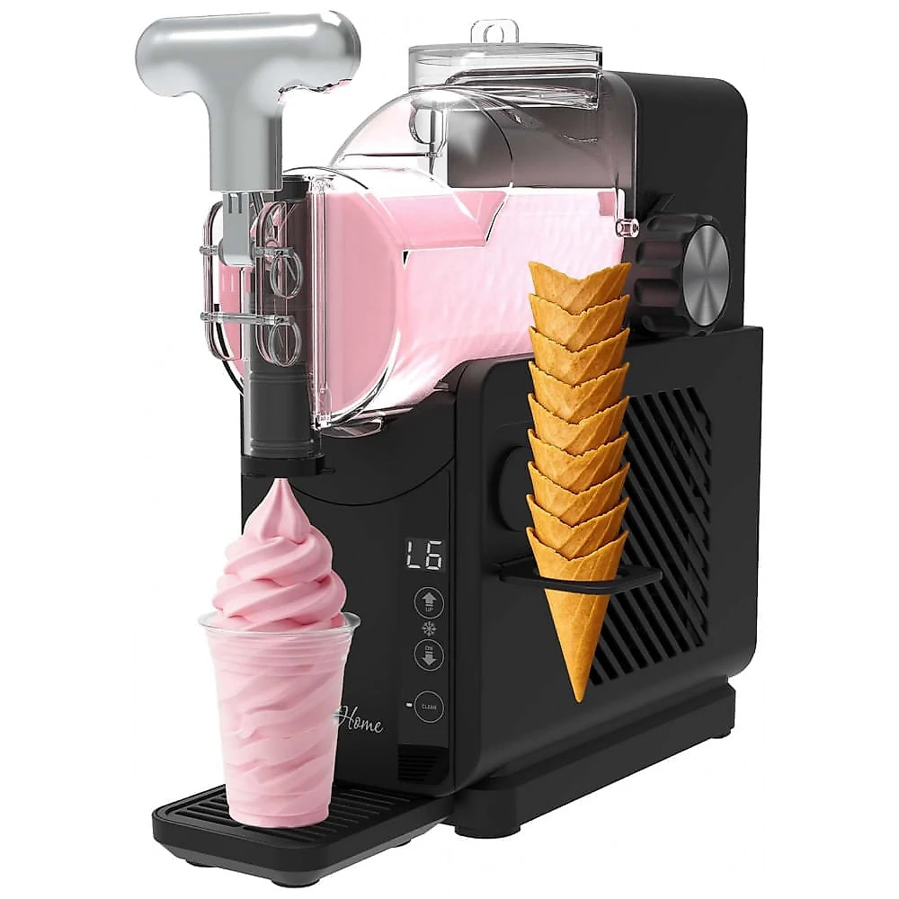 Máquina de Slush Raspadinha Frozen Magnavox 2-em-1 Onyx 1L Sorvete 1,7L Granita 10 Níveis Auto Limpeza