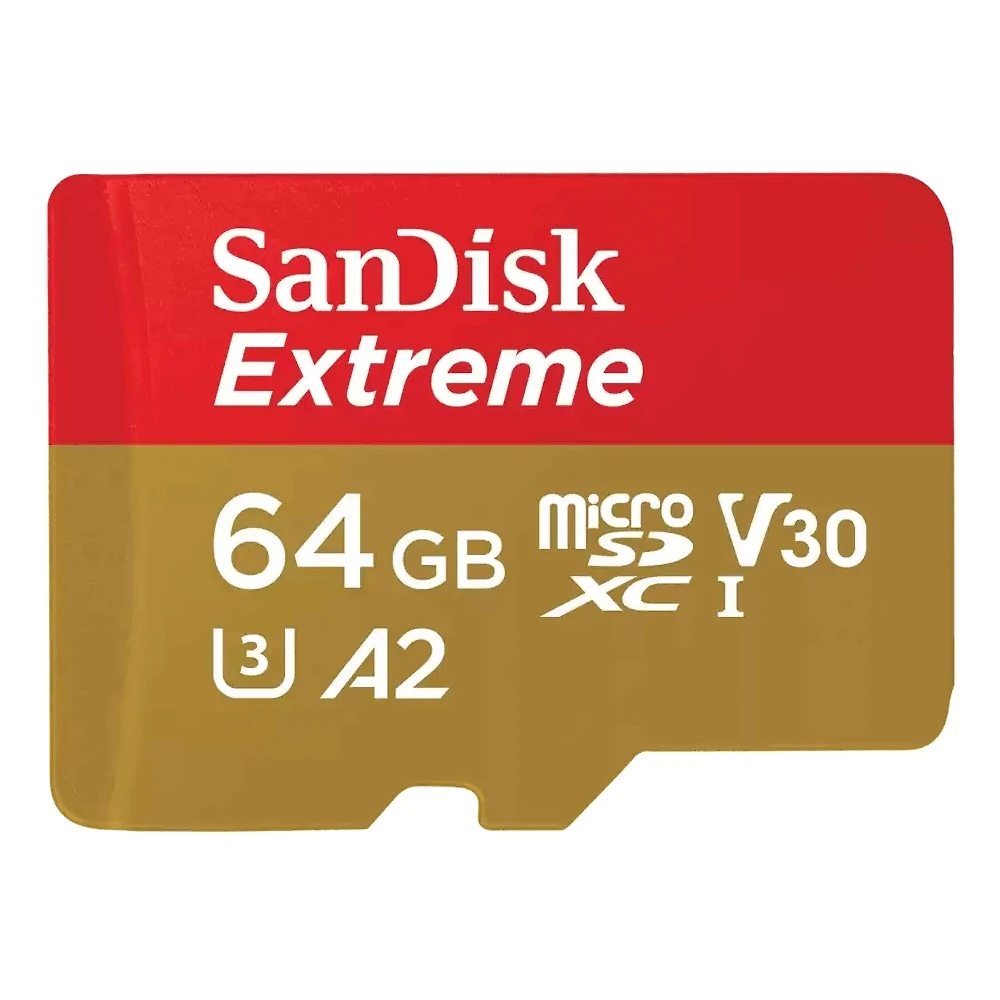 Cartão MicroSDXC 64Gb SanDisk Extreme UHS-I / V30 / U3 / A2 de 170Mb/s