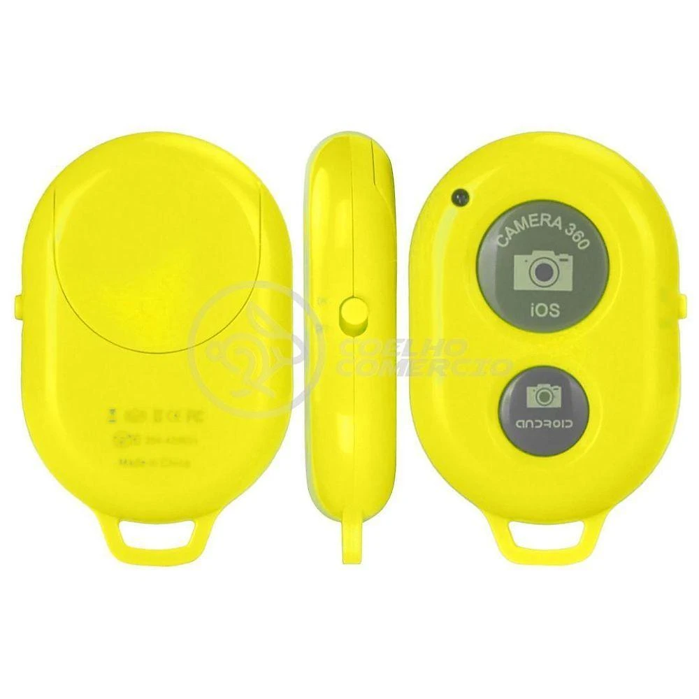Controle Remoto Disparador Foto Bluetooth Selfie Amarelo Nº7