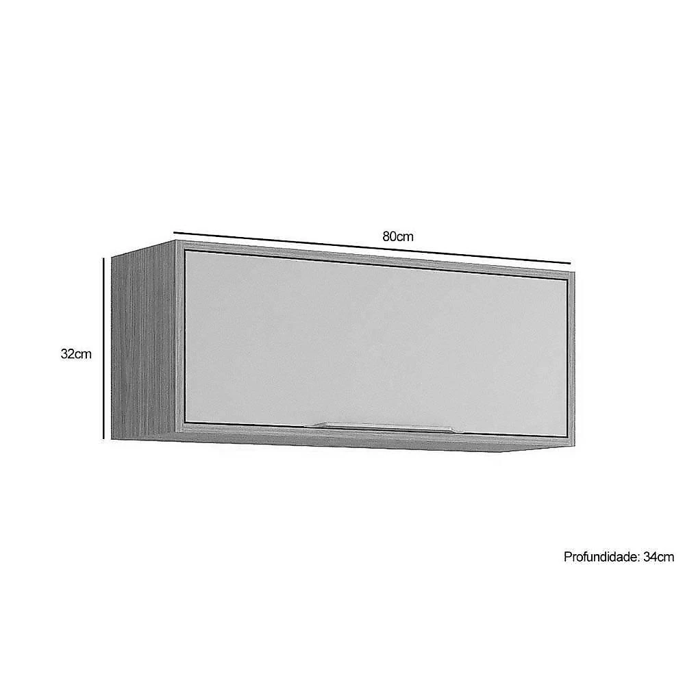 Cozinha Modulada Celeste 4 Portas 2 Gavetas MDF 120CM Cinamomo Off White MGM