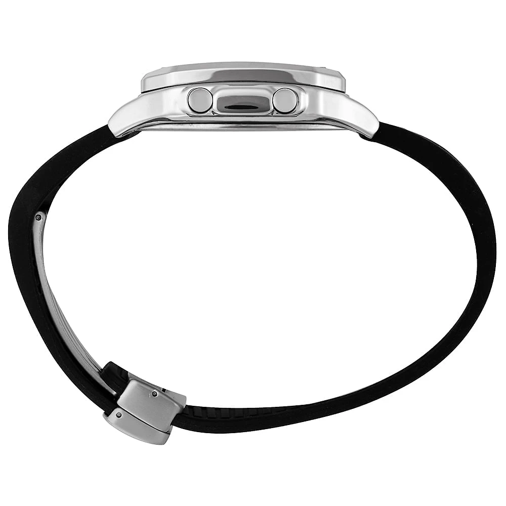 Miniatura Relógio Masculino Digital Preto Silicone Quadrado 40mm